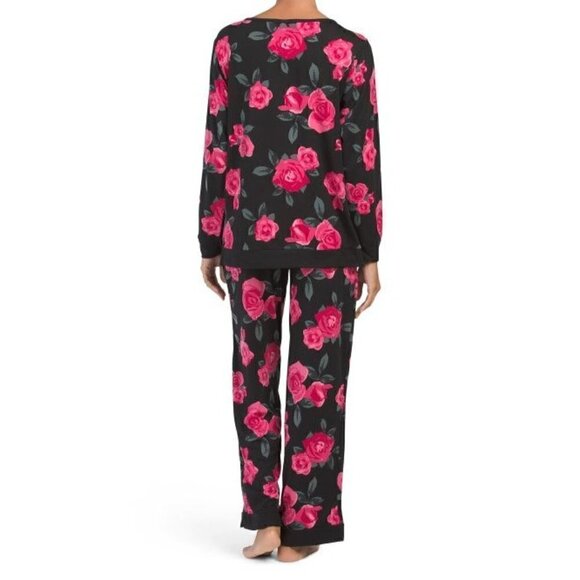CHRISTIAN SIRIANO Casa Batllo Floral Wide Leg Pj Set Black | M - Picture 2 of 2